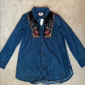 Size 12 Holding Horses Denim Button Down